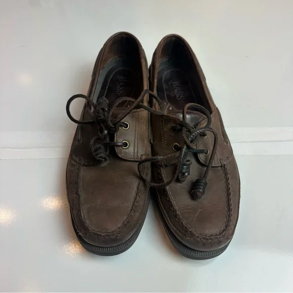 Bass Leather Boat Shoes | Dark Brown · Preppy Coastal / Ivy Classic - Picture 5 of 9